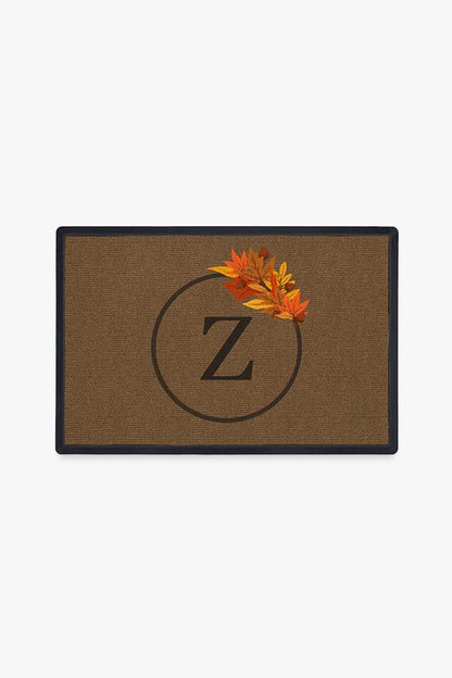 Harvest Leaves Monogram Doormat
