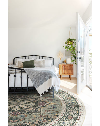 Hendesi Heriz Sage Flatwoven Rug