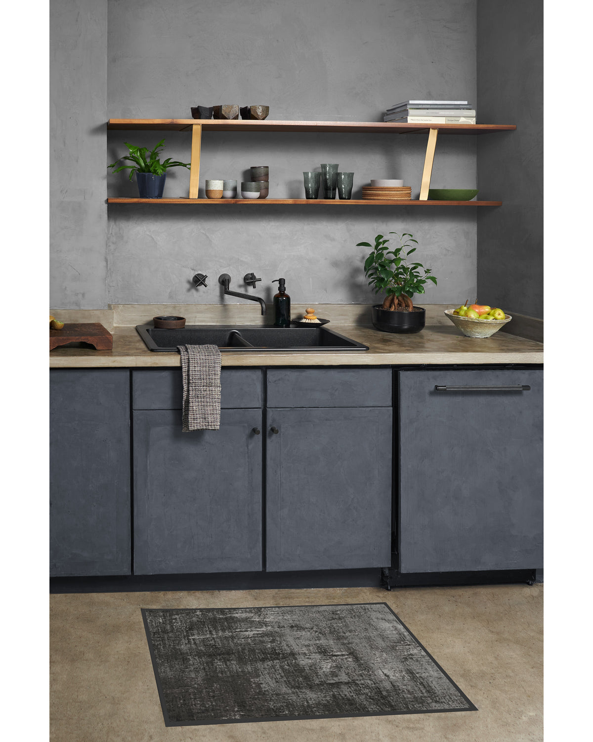 Impasto Greyscale Flatwoven Rug