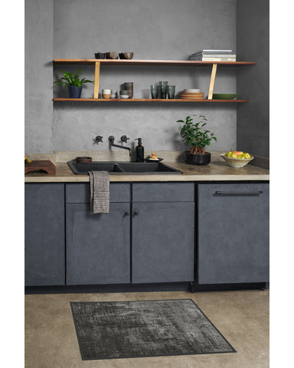 Impasto Greyscale Flatwoven Rug