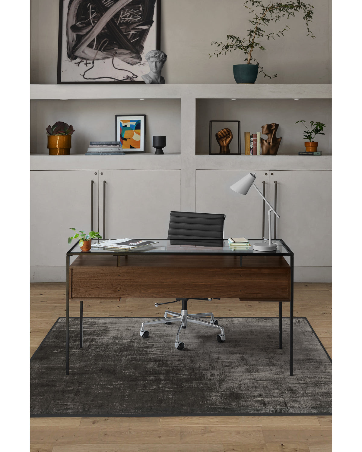 Impasto Greyscale Flatwoven Rug
