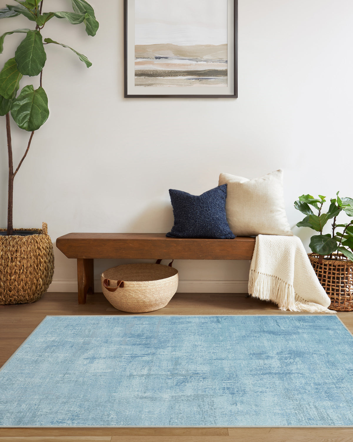 Impasto Slate Blue Flatwoven Rug