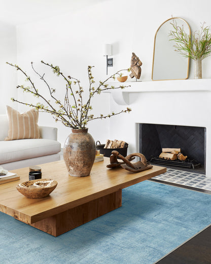Impasto Slate Blue Flatwoven Rug