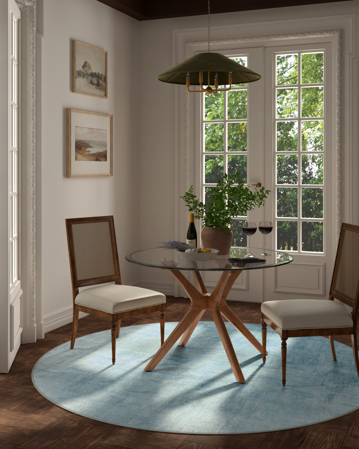 Impasto Slate Blue Flatwoven Rug
