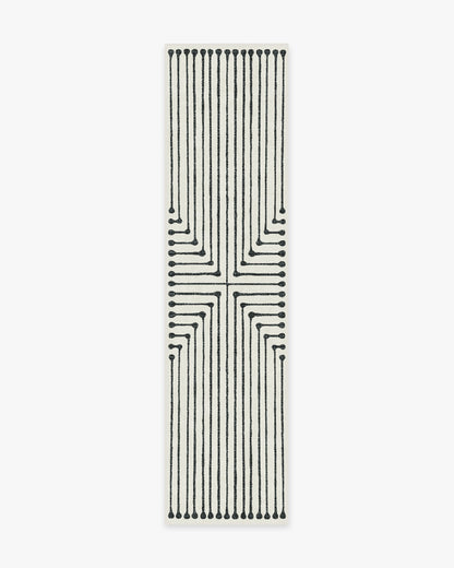 Inkdrop Black & Ivory Flatwoven Rug by Jonathan Adler