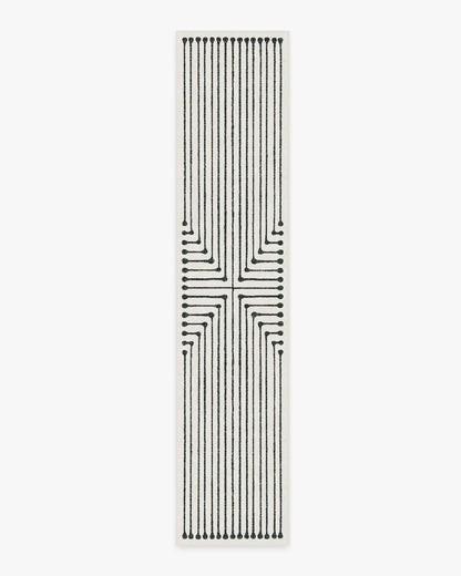 Inkdrop Black & Ivory Flatwoven Rug by Jonathan Adler