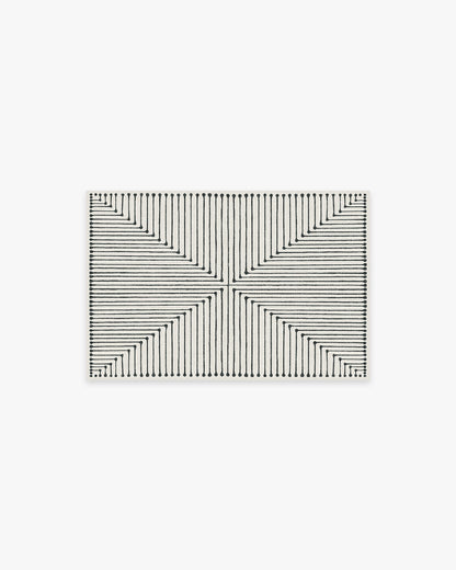 Inkdrop Black & Ivory Flatwoven Rug by Jonathan Adler