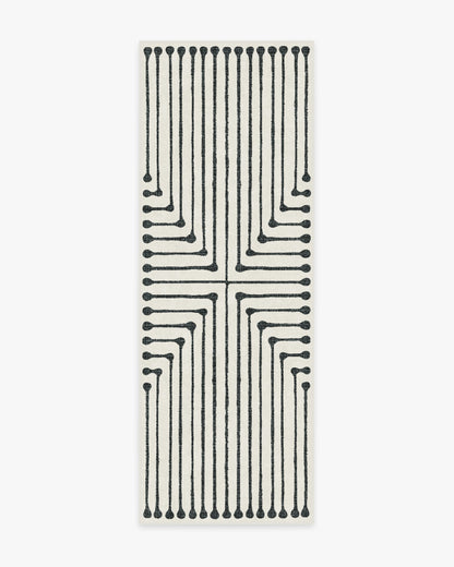 Inkdrop Black & Ivory Flatwoven Rug by Jonathan Adler