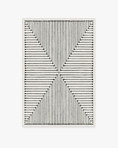Inkdrop Black & Ivory Flatwoven Rug by Jonathan Adler