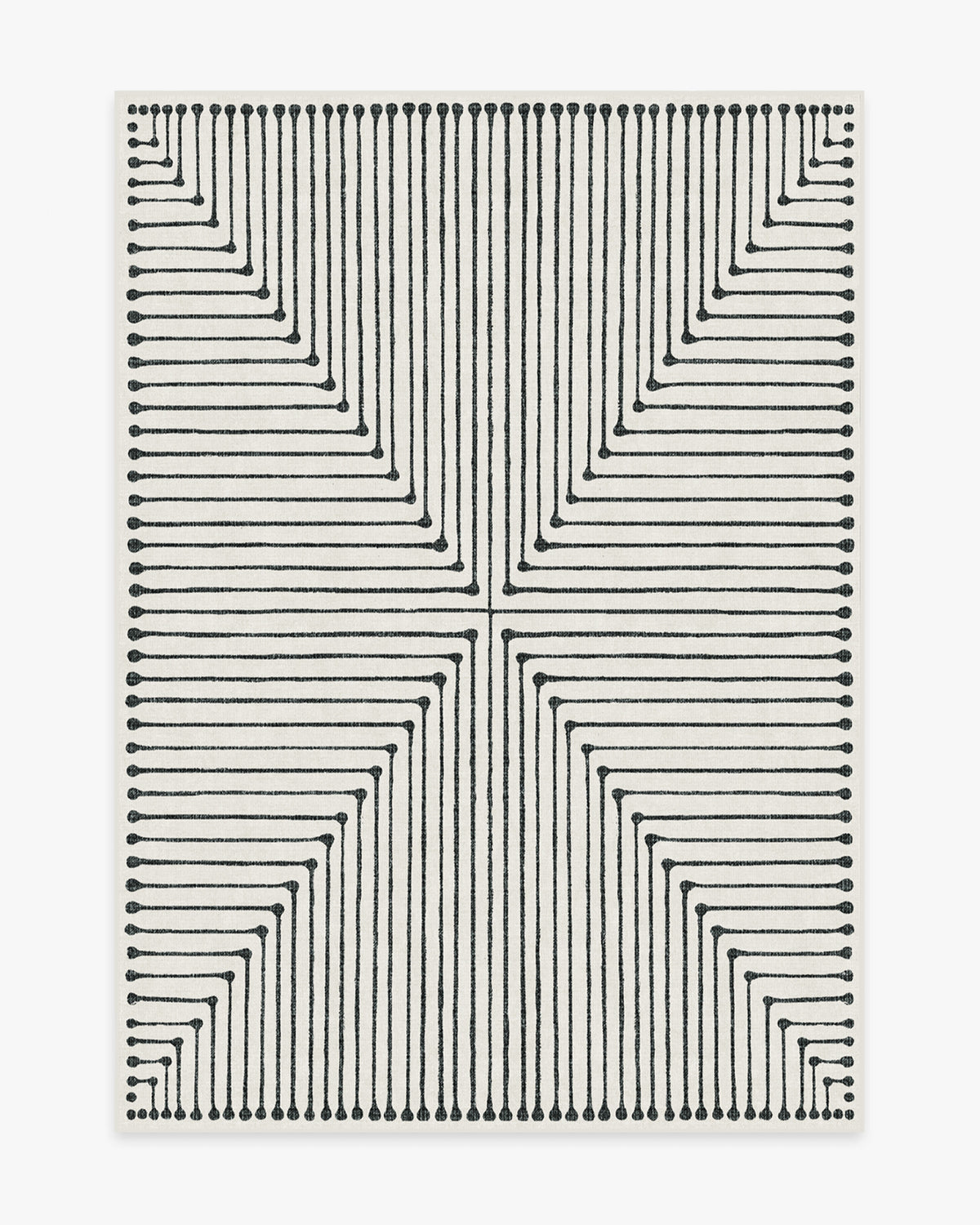 Inkdrop Black & Ivory Flatwoven Rug by Jonathan Adler