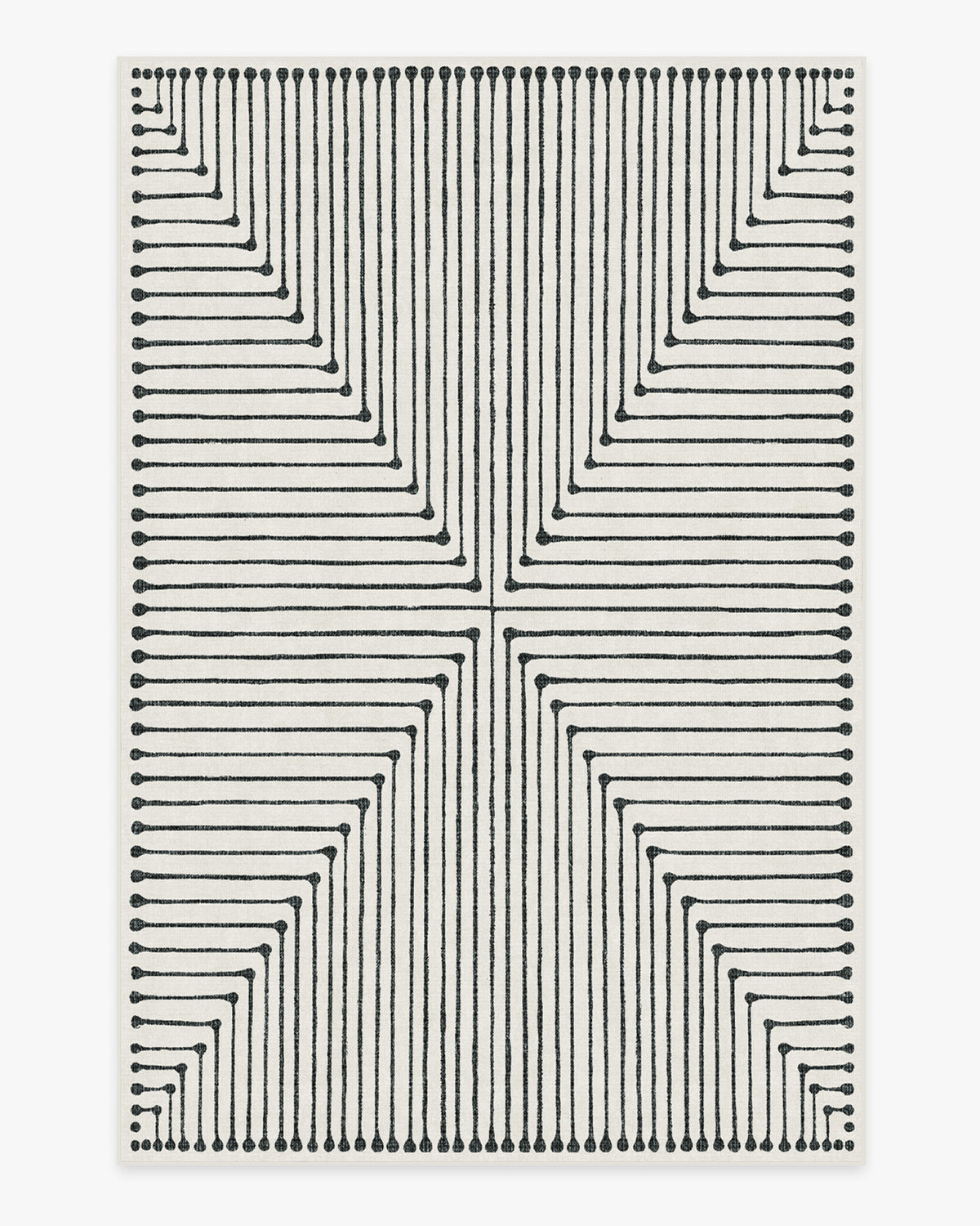 Inkdrop Black & Ivory Flatwoven Rug by Jonathan Adler