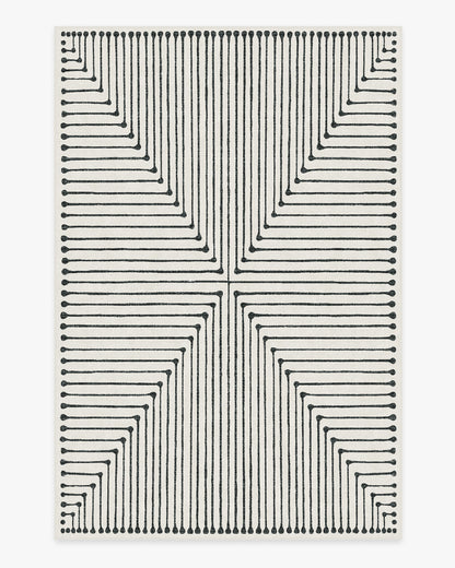 Inkdrop Black & Ivory Flatwoven Rug by Jonathan Adler
