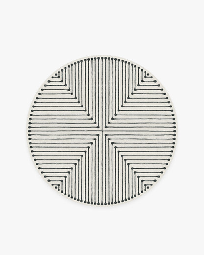 Inkdrop Black & Ivory Flatwoven Rug by Jonathan Adler