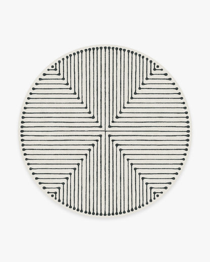 Inkdrop Black & Ivory Flatwoven Rug by Jonathan Adler