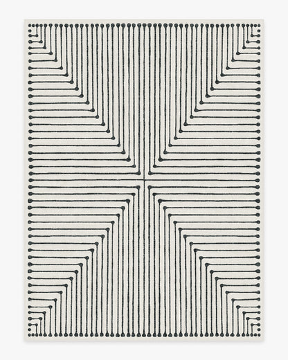 Inkdrop Black & Ivory Flatwoven Rug by Jonathan Adler