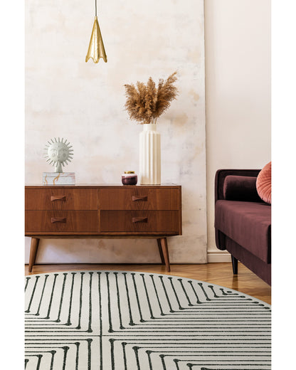Inkdrop Black & Ivory Flatwoven Rug by Jonathan Adler