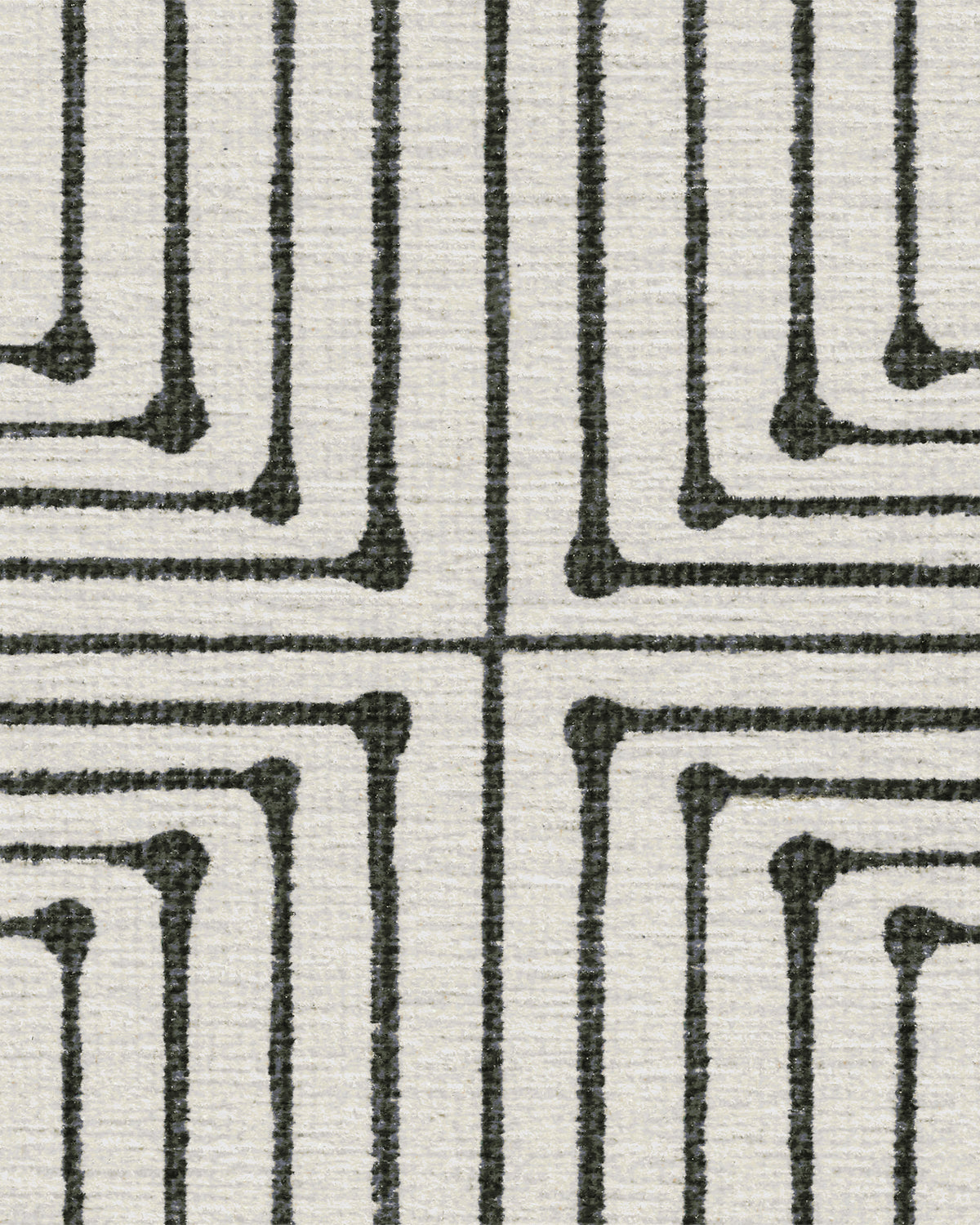 Inkdrop Black & Ivory Flatwoven Rug by Jonathan Adler