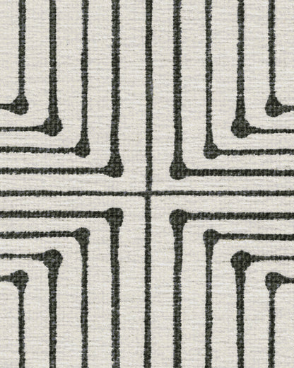 Inkdrop Black & Ivory Flatwoven Rug by Jonathan Adler