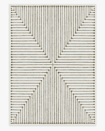 Inkdrop Camel & Ivory Flatwoven Rug by Jonathan Adler