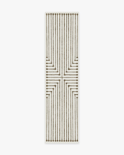 Inkdrop Camel & Ivory Flatwoven Rug by Jonathan Adler