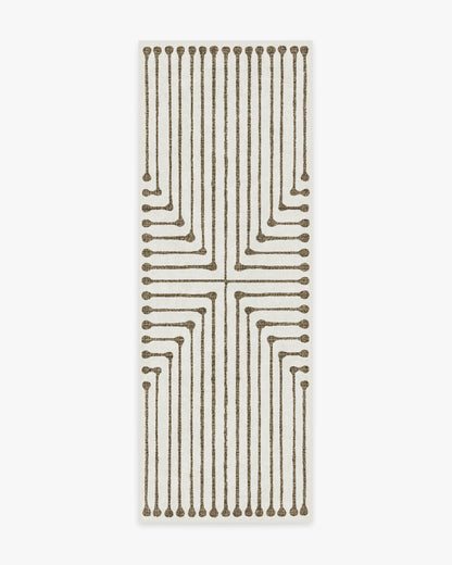 Inkdrop Camel & Ivory Flatwoven Rug by Jonathan Adler