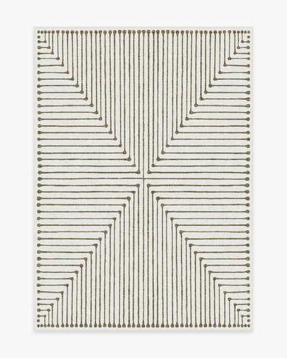 Inkdrop Camel & Ivory Flatwoven Rug by Jonathan Adler