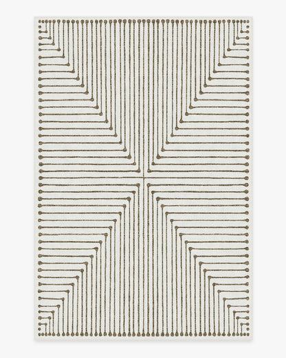 Inkdrop Camel & Ivory Flatwoven Rug by Jonathan Adler