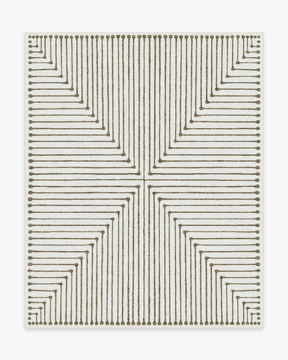 Inkdrop Camel & Ivory Flatwoven Rug by Jonathan Adler