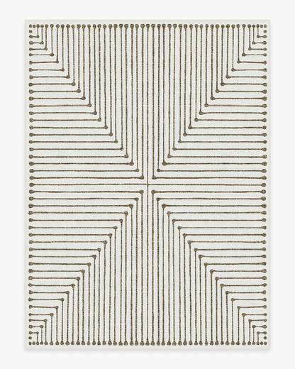Inkdrop Camel & Ivory Flatwoven Rug by Jonathan Adler