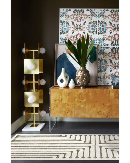 Inkdrop Camel & Ivory Flatwoven Rug by Jonathan Adler