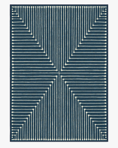 Inkdrop Lapis Blue Flatwoven Rug by Jonathan Adler