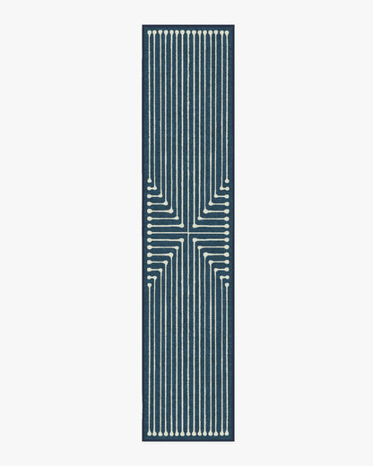 Inkdrop Lapis Blue Flatwoven Rug by Jonathan Adler