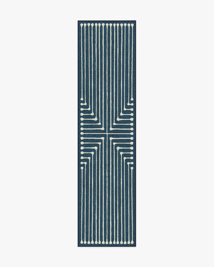 Inkdrop Lapis Blue Flatwoven Rug by Jonathan Adler