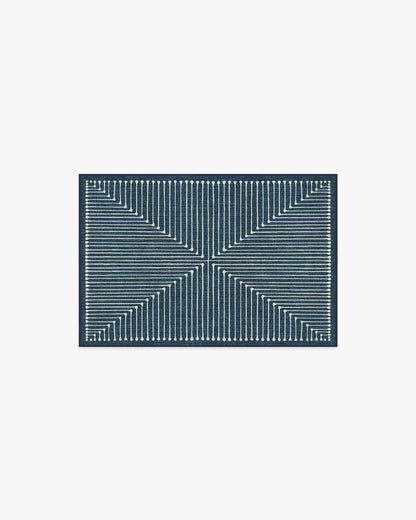 Inkdrop Lapis Blue Flatwoven Rug by Jonathan Adler