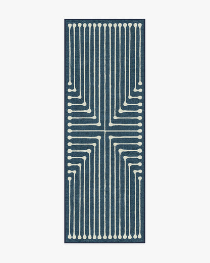 Inkdrop Lapis Blue Flatwoven Rug by Jonathan Adler