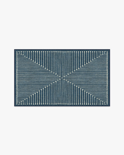 Inkdrop Lapis Blue Flatwoven Rug by Jonathan Adler