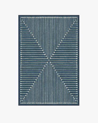 Inkdrop Lapis Blue Flatwoven Rug by Jonathan Adler