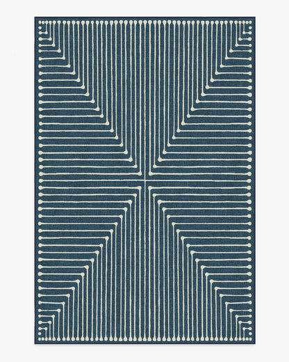 Inkdrop Lapis Blue Flatwoven Rug by Jonathan Adler