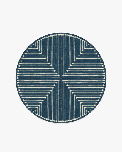 Inkdrop Lapis Blue Flatwoven Rug by Jonathan Adler
