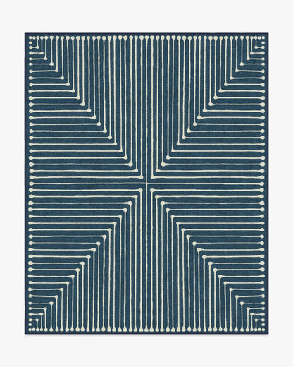 Inkdrop Lapis Blue Flatwoven Rug by Jonathan Adler