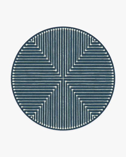 Inkdrop Lapis Blue Flatwoven Rug by Jonathan Adler