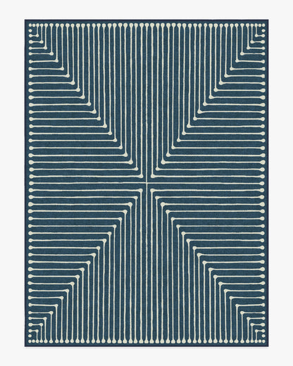 Inkdrop Lapis Blue Flatwoven Rug by Jonathan Adler