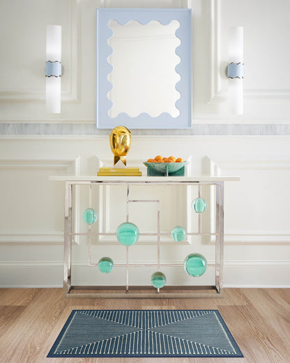 Inkdrop Lapis Blue Flatwoven Rug by Jonathan Adler