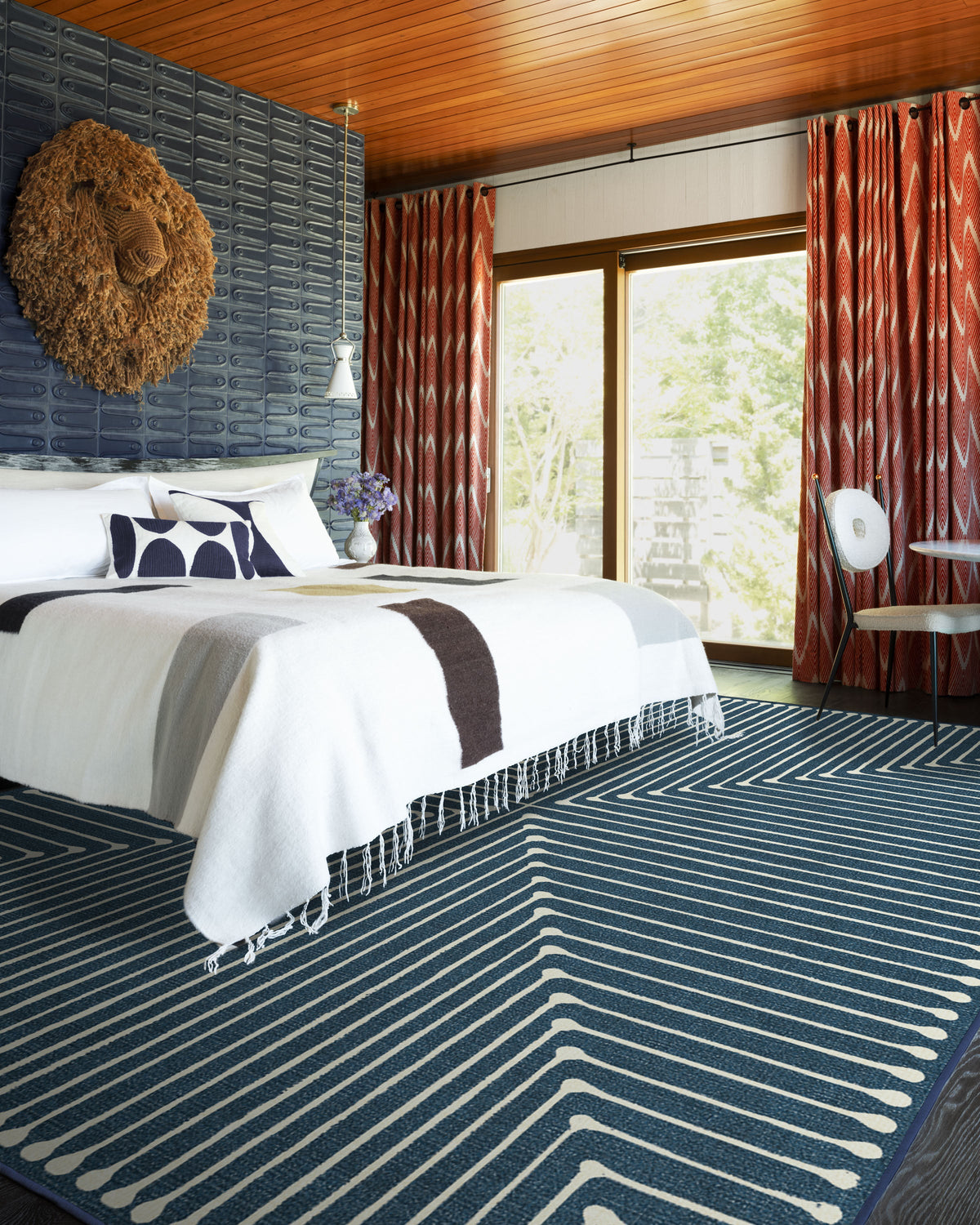 Inkdrop Lapis Blue Flatwoven Rug by Jonathan Adler