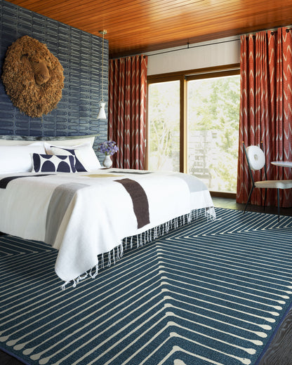 Inkdrop Lapis Blue Flatwoven Rug by Jonathan Adler