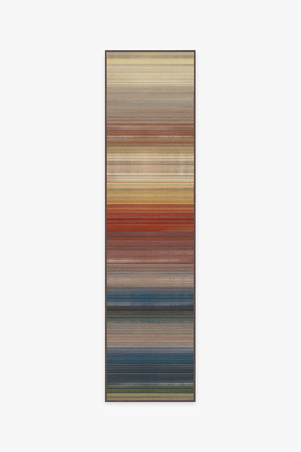 Linear Striped Multicolor Flatwoven Rug