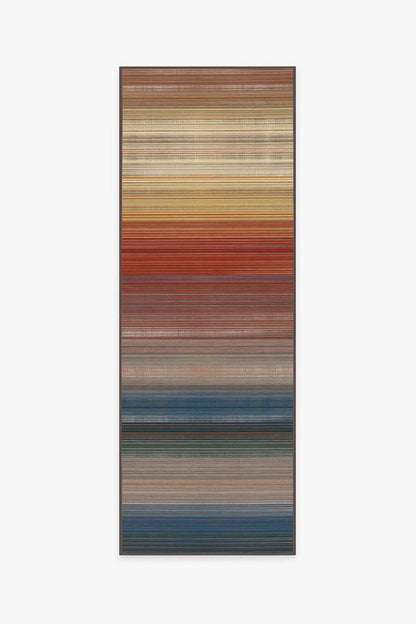 Linear Striped Multicolor Flatwoven Rug
