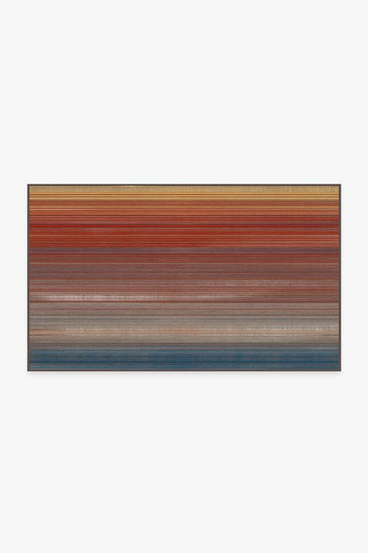 Linear Striped Multicolor Flatwoven Rug