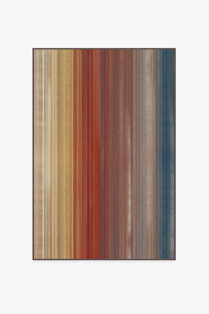 Linear Striped Multicolor Flatwoven Rug