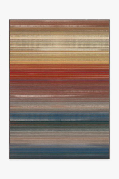 Linear Striped Multicolor Flatwoven Rug